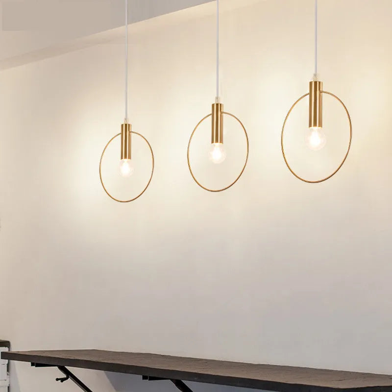 Gold post-modern wrought iron chandelier with matte finish in 280mm diameter for ceiling lighting
