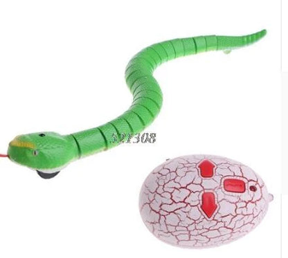 Remote control rattlesnake toy with realistic slithering motion and egg-shaped controller