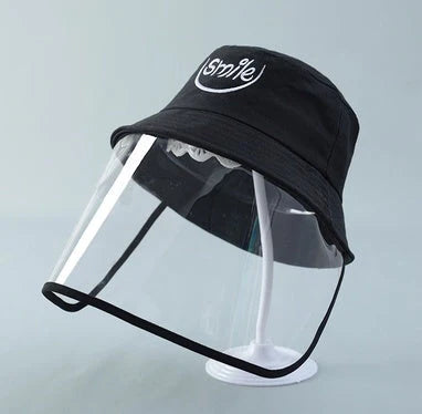 Transparent PVC protective hat for children with dustproof and anti-spitting design