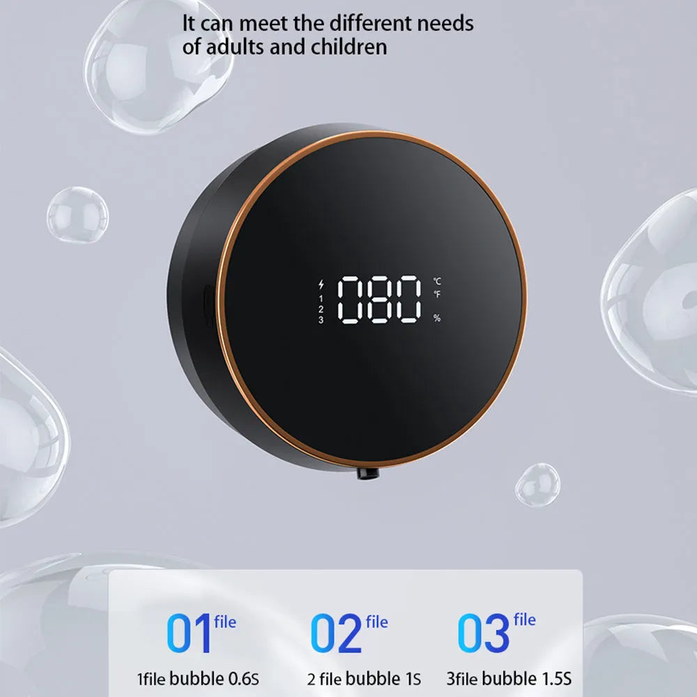 Smart automatic sensing foam dispenser with USB charging port and wall mounting bracket