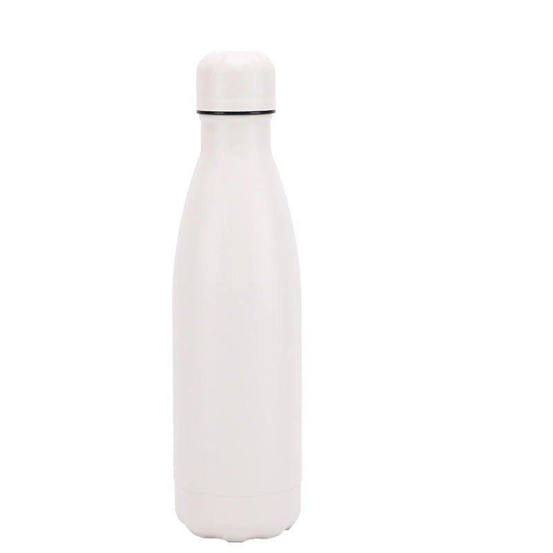 Insulated stainless steel water bottle with rubber painted surface in various colours