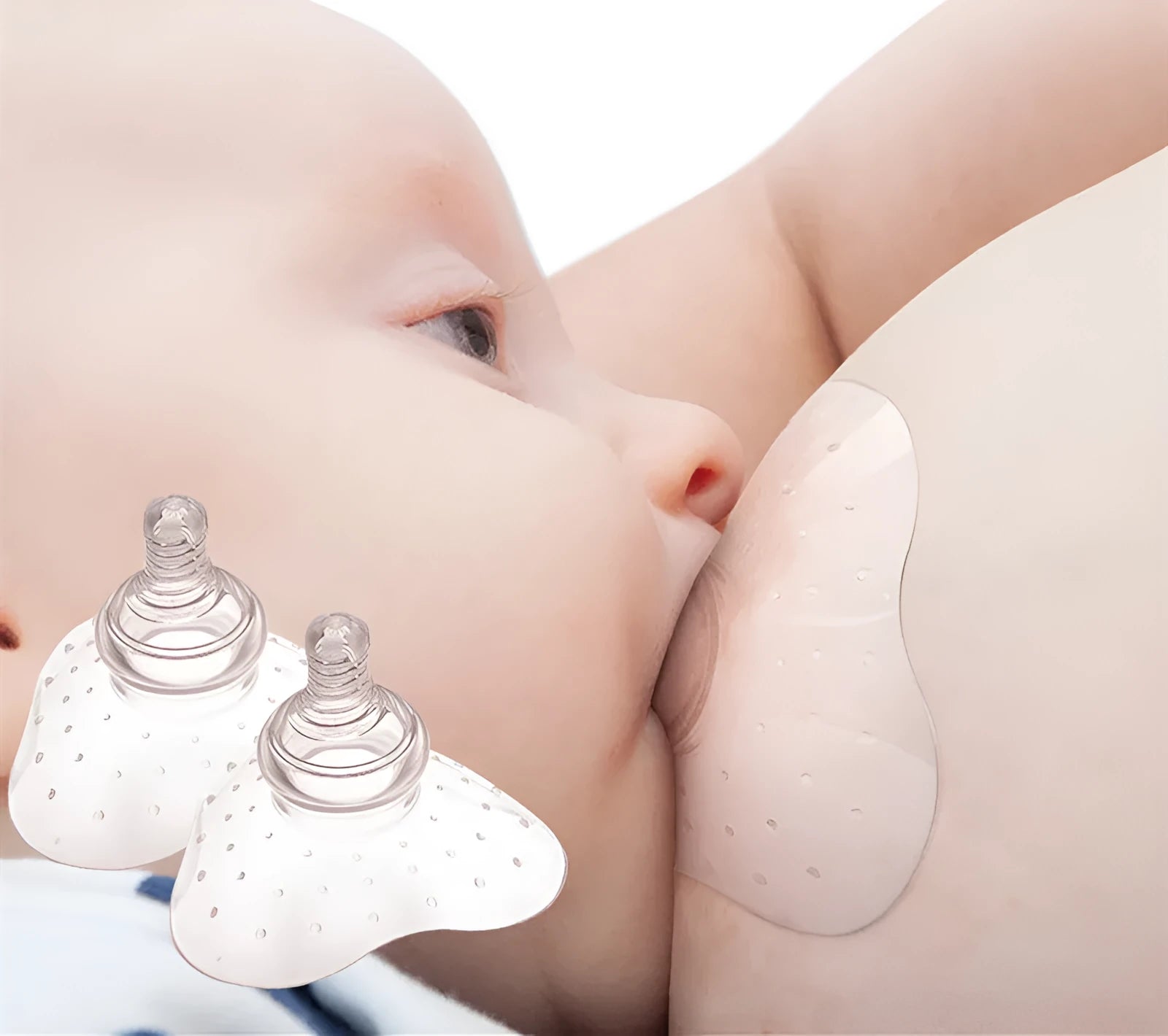 Nursing nipple protectors for flat, sunken, or cracked nipples and weaning support.