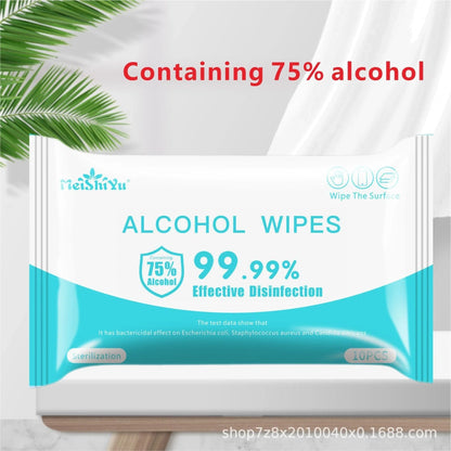 50PCS alcohol wipes for effective disinfection, measuring 180mm x 150mm