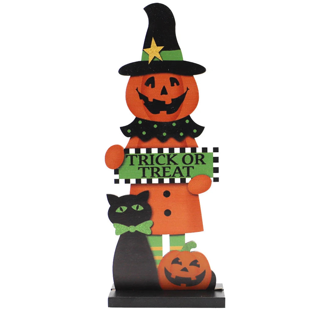Halloween Pumpkin Man Witch Table Decoration in premium plywood