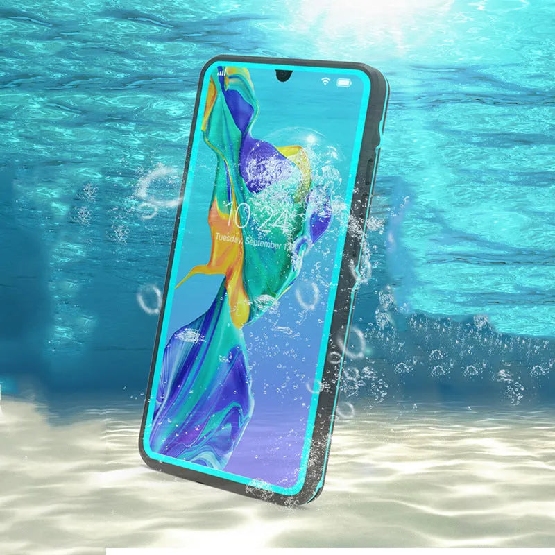 Huawei P30 Pro phone case in grass blue colour with wave point texture pattern