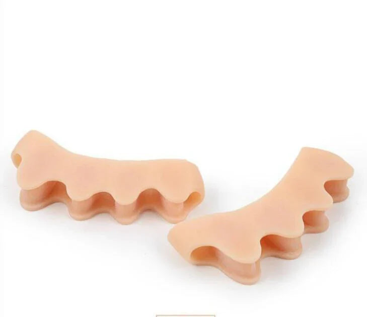 Silicone Bunion Corrector and Toe Separator in various colors, designed to provide soothing relief and long-term correction for foot deformities