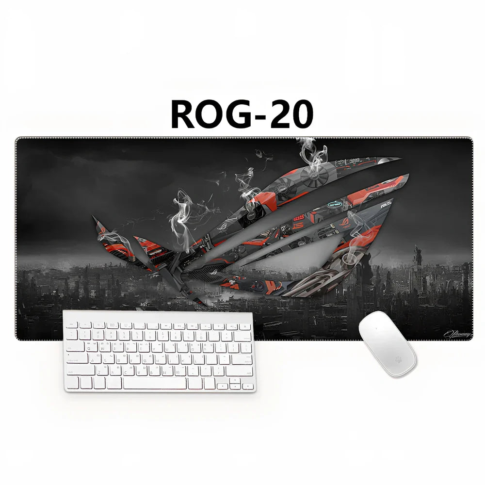 Country Edge Keyboard Pad 80cm x 30cm in ROG-02 design with natural rubber base and Jiaji cloth surface for desk stability