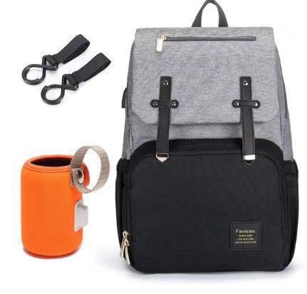 Diaper Mummy Daddy Backpack Baby Stroller Bag with USB charge interface and waterproof material