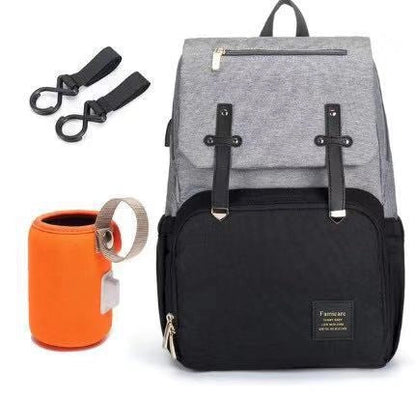 Diaper Mummy Daddy Backpack Baby Stroller Bag with USB charge interface and waterproof material