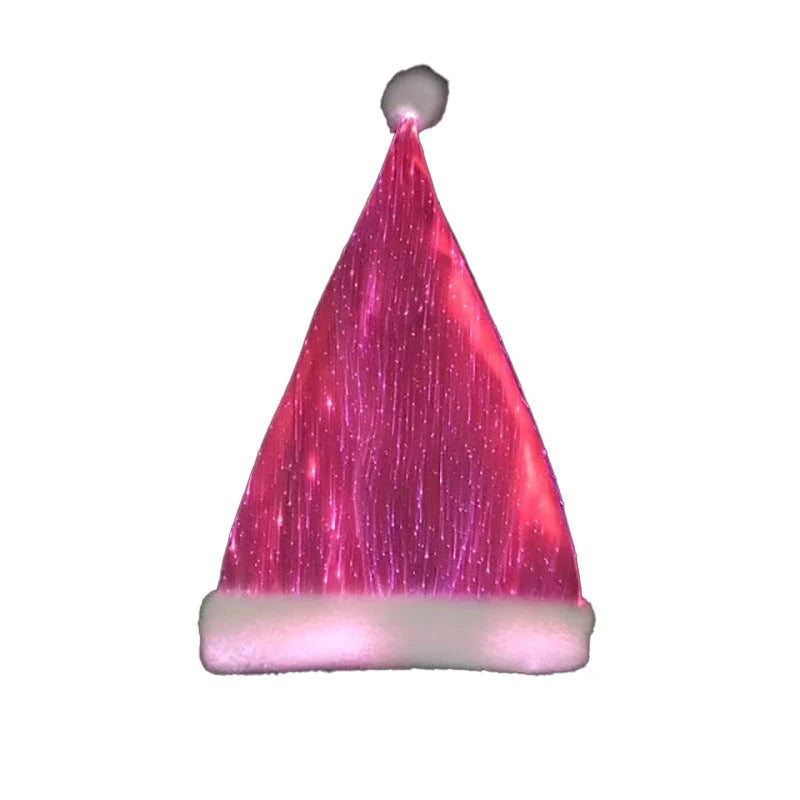 LED glowing Christmas hat with multi-coloured lights, festive holiday accessory