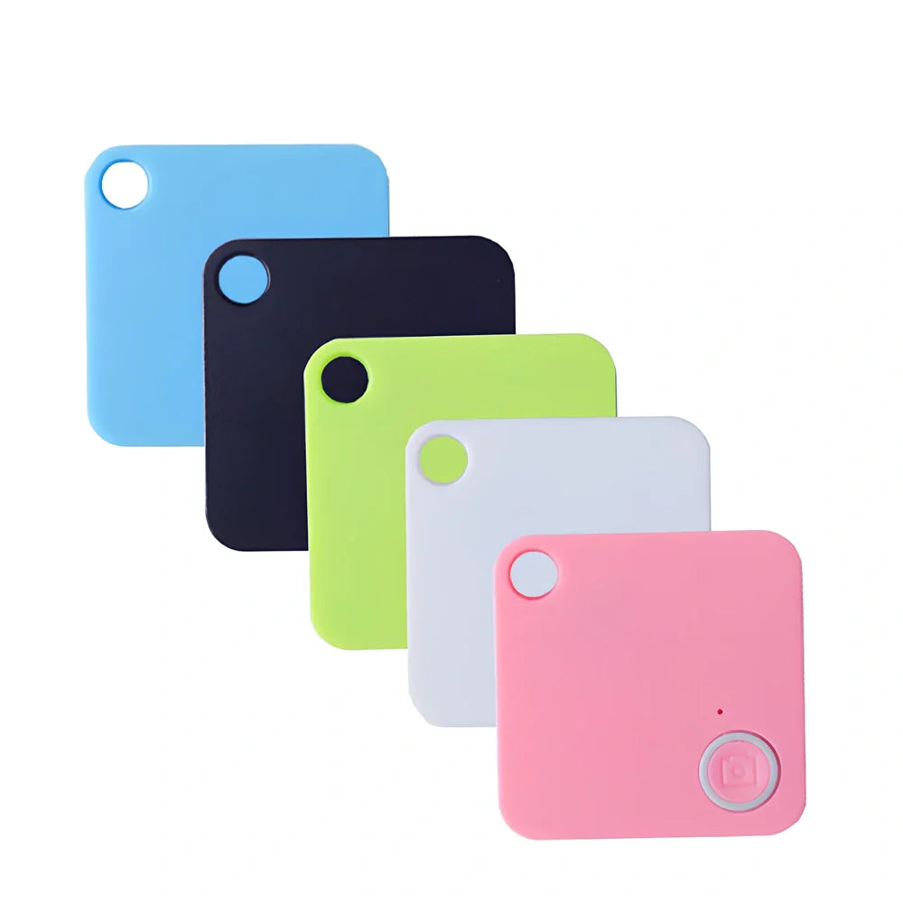 Black ABS anti-lost device 38x38x7mm with 10m Bluetooth range for keys and bags