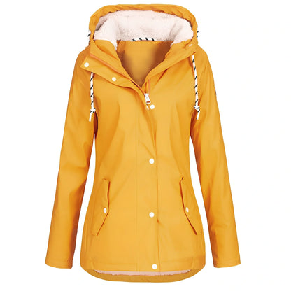 Women's outdoor winter jacket in Army Green, Black or Yellow with size range M to 4XL