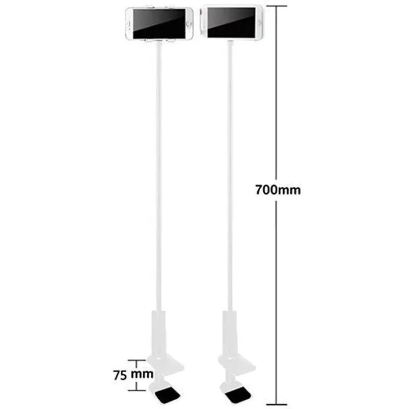 Flexible black mount holder with suction cup holding a tablet at an angle.