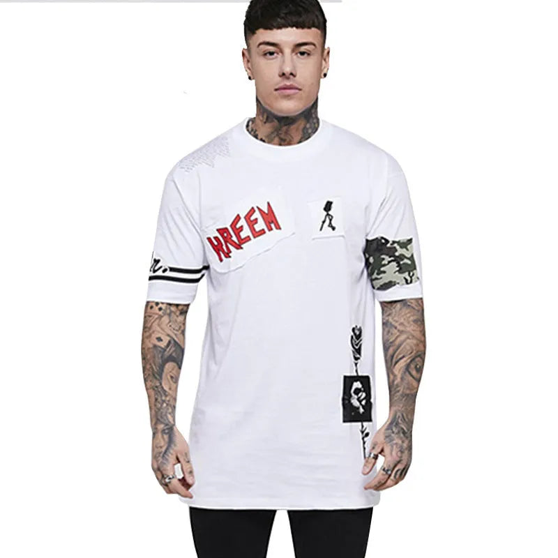 Men's loose fit cotton short sleeve t-shirt in black and white options