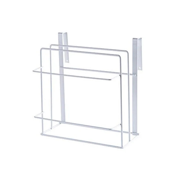 Double layer iron kitchen towel rack for chopping boards and towels