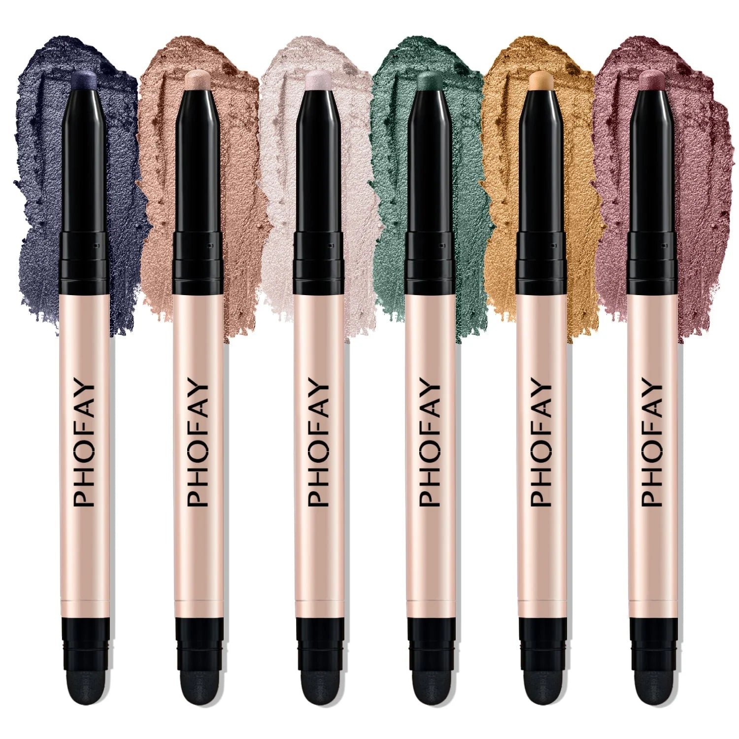 PHOFAY Eyeshadow Stick in various colors with built-in smudger for easy application