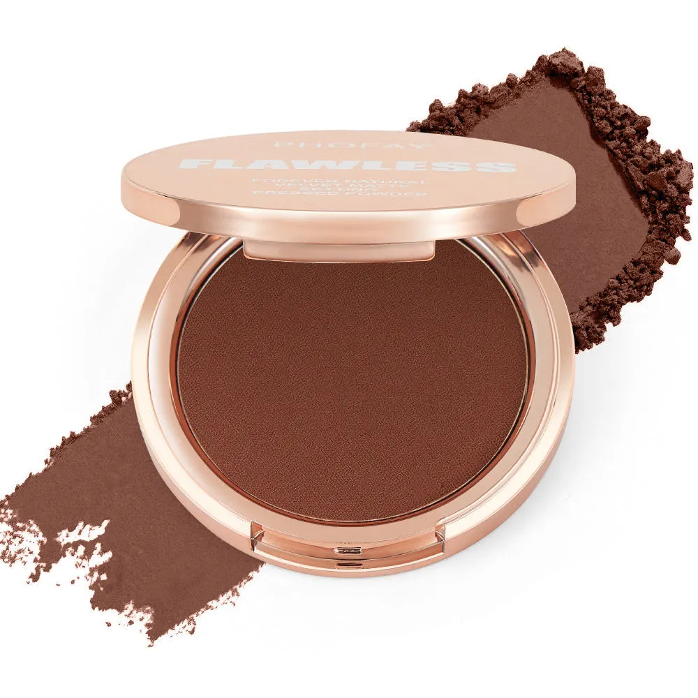 PHOFAY Matte Setting Pressed Powder 8g in compact case with powder puff for oil control