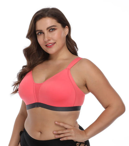 No steel collar underwear bra in polyester fiber, available in apricot, red, blue, and black