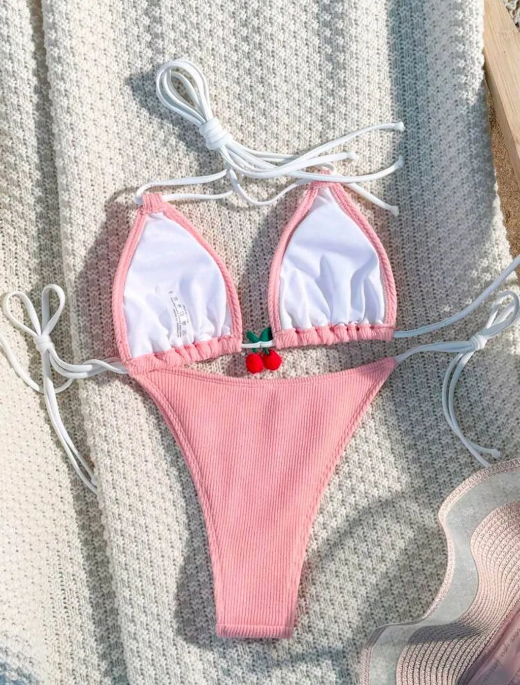Solid colour backless bikini swimsuit in high elasticity nylon fabric for swimming