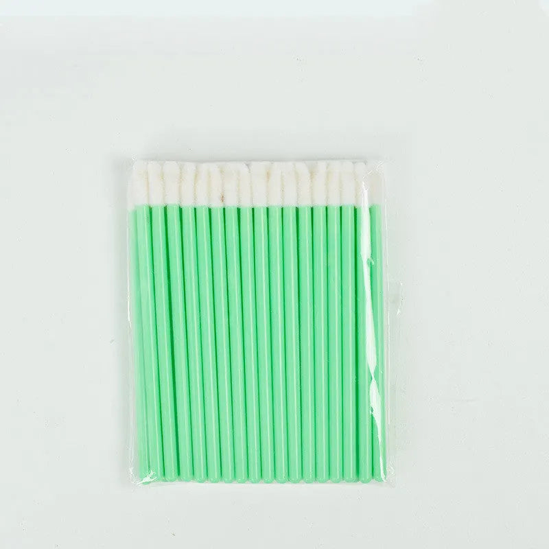 Disposable lip brush stick with flocking head and polypropylene handle in multiple colours