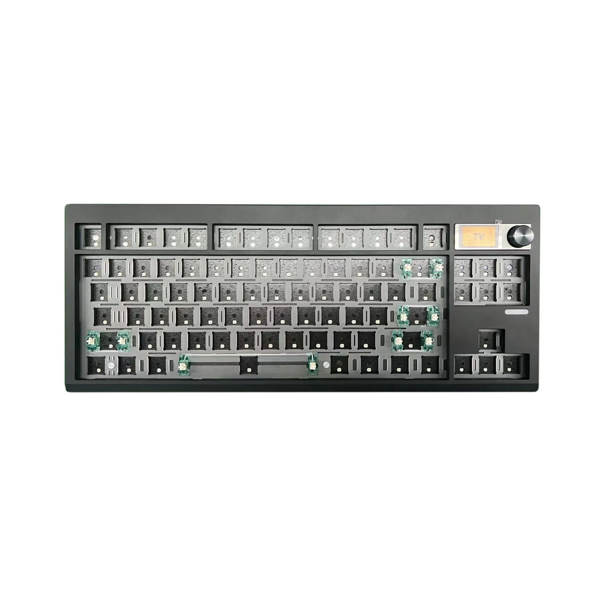 DIY mechanical keyboard kit with knob, hot-swap, RGB backlight, black ABS, 43cm