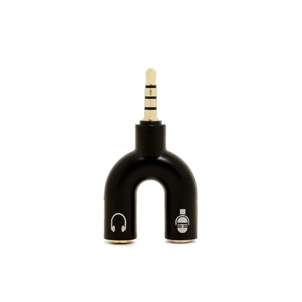 3.5mm headphone splitter adapter in six colours with gold-plated connections