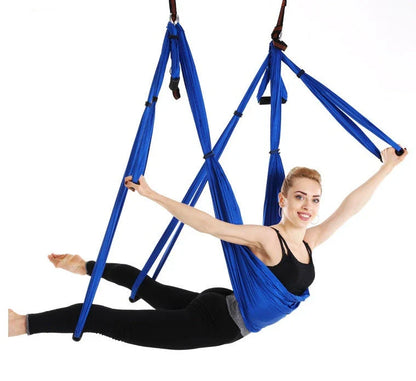 Anti-Gravity Yoga Hammock made of durable nylon fabric, available in a range of vibrant Kiwi-friendly colours