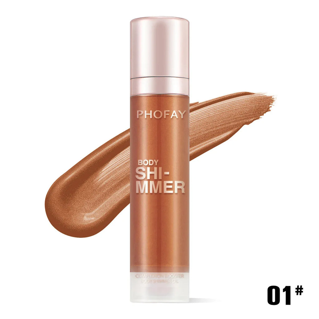 PHOFAY Body Shimmer Oil 25ml bottle with lightweight silky shimmering formula