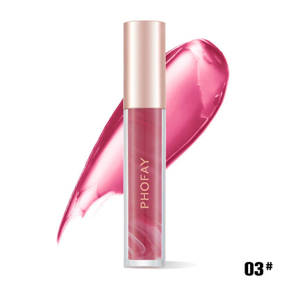 PHOFAY Rose Blooming Hydrating Lip Gloss with rose extract in a sleek tube