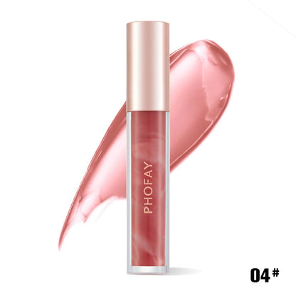PHOFAY Rose Blooming Hydrating Lip Gloss with rose extract in a sleek tube