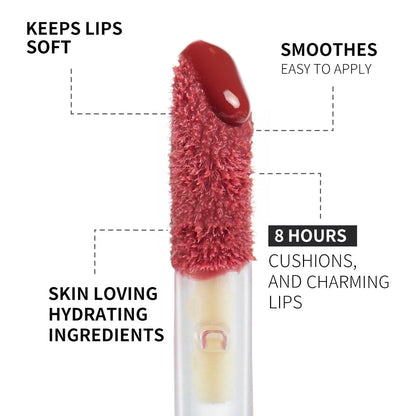 PHOFAY Rose Blooming Hydrating Lip Gloss with rose extract in a sleek tube
