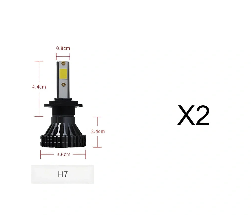 9005 HB3 LED automotive headlight with aluminium housing and heat dissipation fins