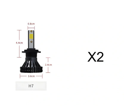 9005 HB3 LED automotive headlight with aluminium housing and heat dissipation fins