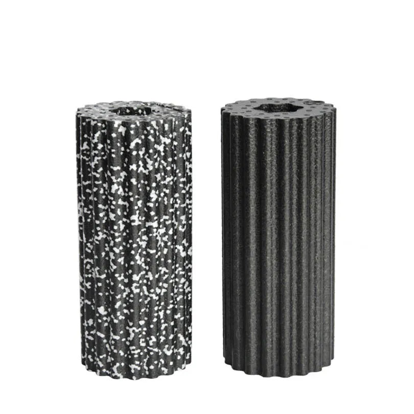 MILY SPORT 32x14 cm high density EPP foam roller in black with quincuncial surface on floor