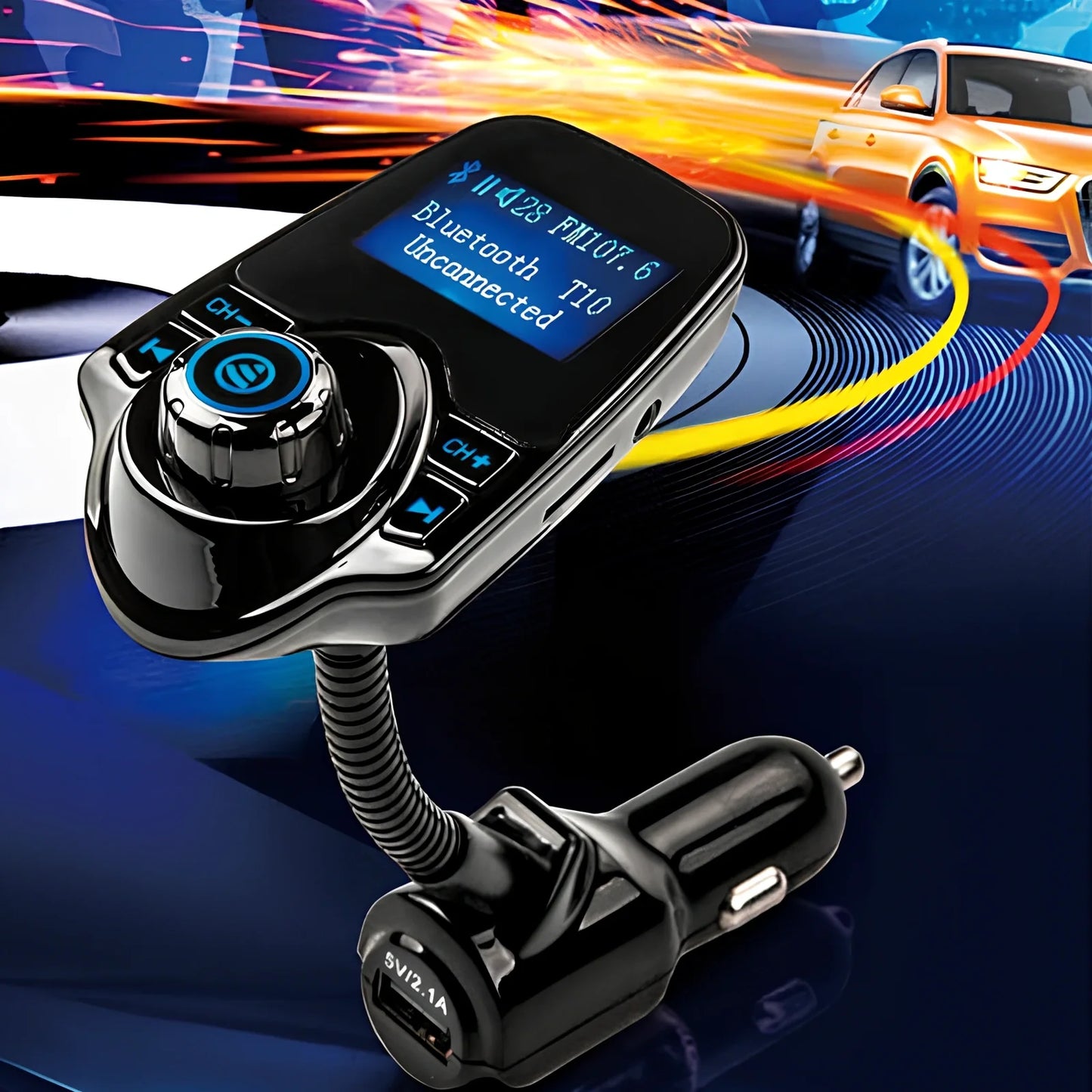 Compact black Bluetooth speaker with fabric mesh front and rubberised base, measuring 18cm wide