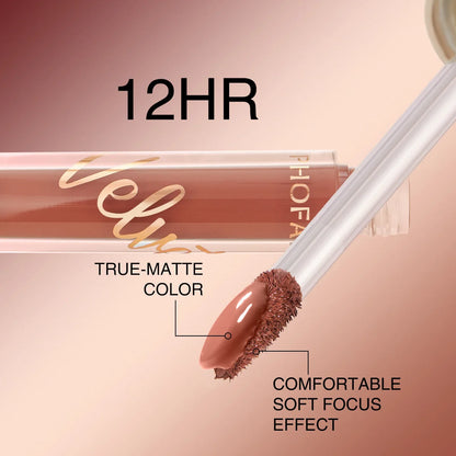 PHOFAY Velvet Lip Gloss in matte finish with precision applicator