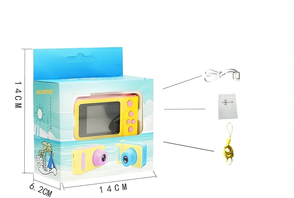 Blue children's digital camera with 2.0-inch display and 1080P resolution for kids' photography