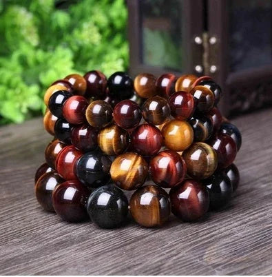 Handcrafted Tiger Eye Crystal Bracelet with Buddha Beads - Unique Aotearoa-Inspired Accessory