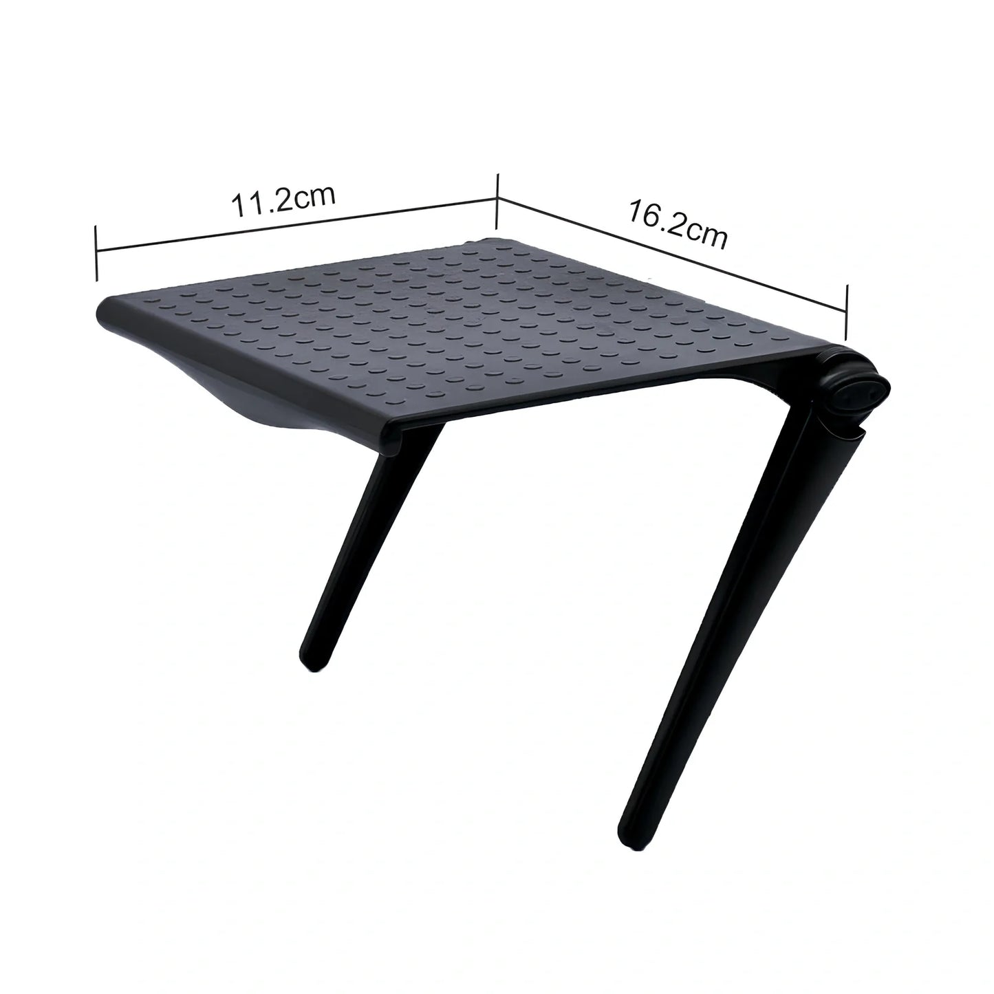 White ABS computer screen organiser rack with adjustable stands on office desk