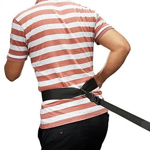 Black 56 inch polyester speed training parachute with adjustable waist belt for running resistance training