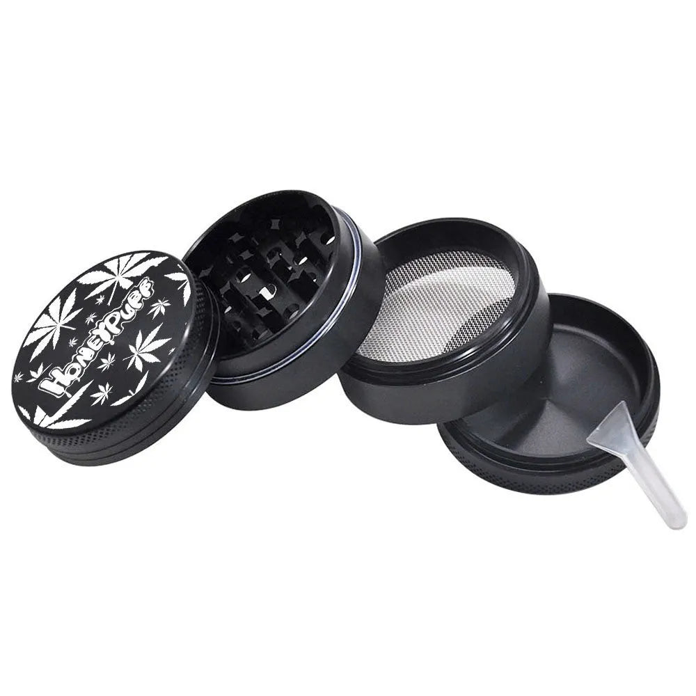 Four-layer aluminium alloy grinder with windproof function and multi-tool features in T6 CNC finish