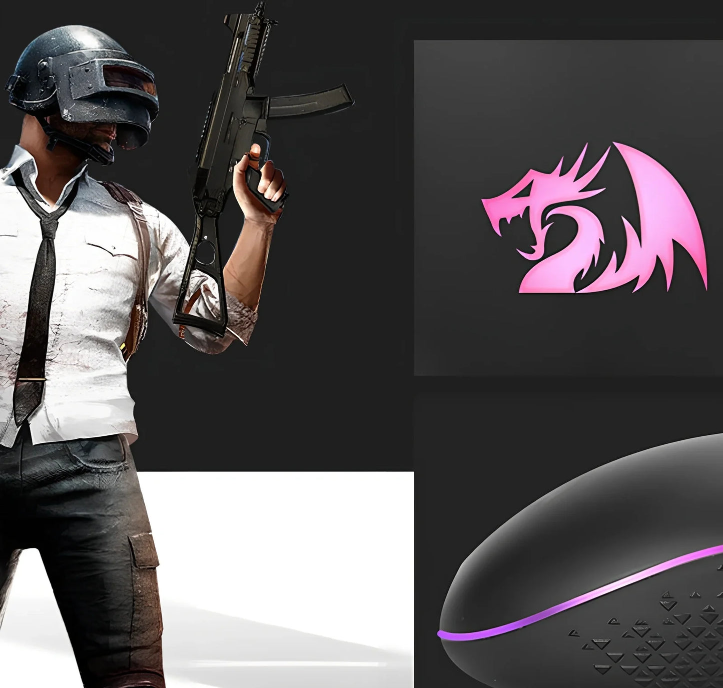 Black wired gaming mouse with 5000 DPI, 9 buttons, 1.8m USB cable, ergonomic for desktop use