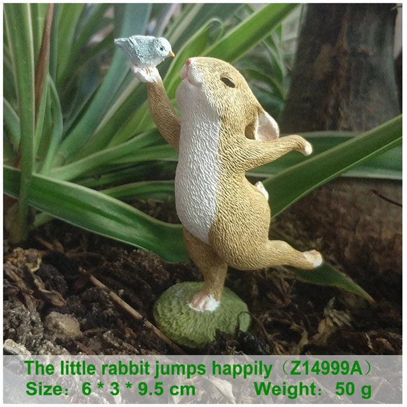 Cute bunny resin ornaments for pastoral living room decor