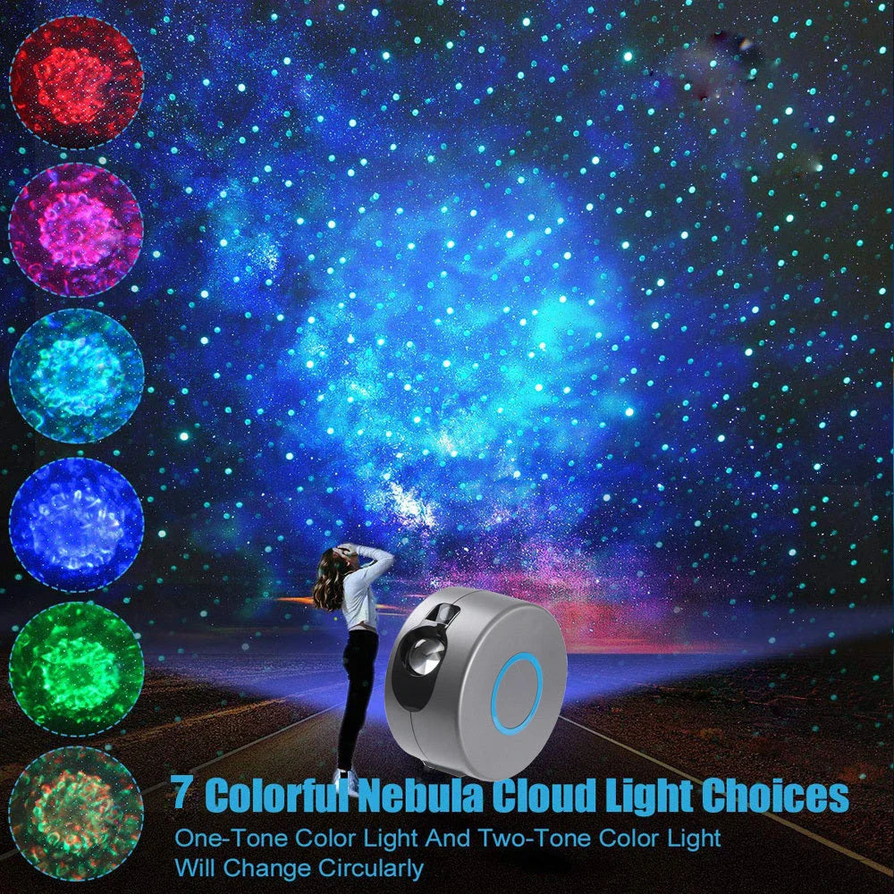 Galaxy Starry Sky Projector displaying vibrant colours on a dark background