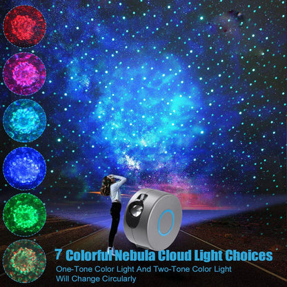 Galaxy Starry Sky Projector displaying vibrant colours on a dark background
