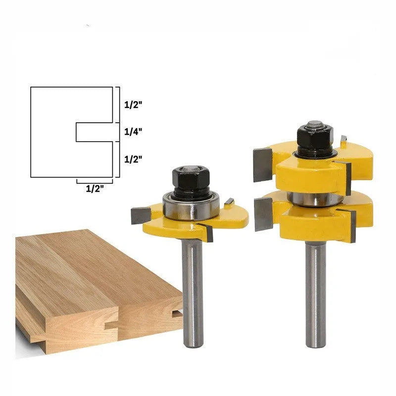 Carbide T-slot milling cutter with 8mm shank diameter and straight handle for woodworking