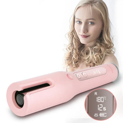 Wireless Charging Curl Styler with ceramic heating technology, reverse charging, and double heat insulation for safe, effortless styling