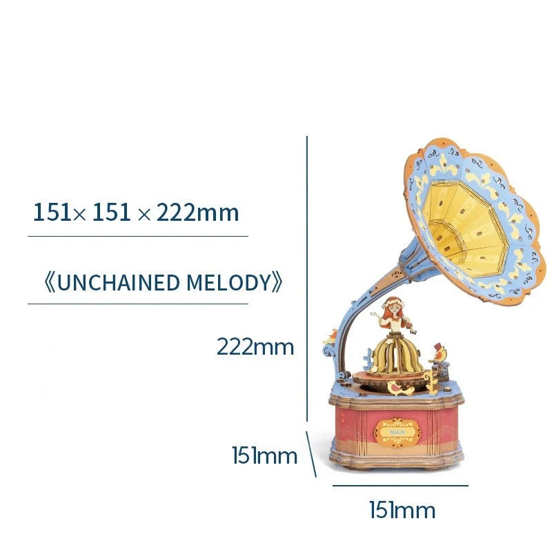 DIY 3D Kitty Ballet Wooden Puzzle Game with moveable music box, perfect for creative assembly and decoration