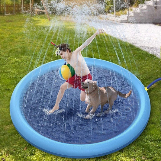 Refreshing splash pad for outdoor water play, suitable for kids and pets, with non-slip surface and compact, portable design.