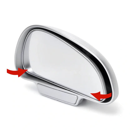 Black adjustable car blind spot mirror with 360-degree lens and 3M adhesive on rearview mount